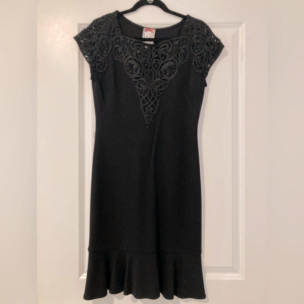 YOANA BARASCHI black lace detail dress. Size L